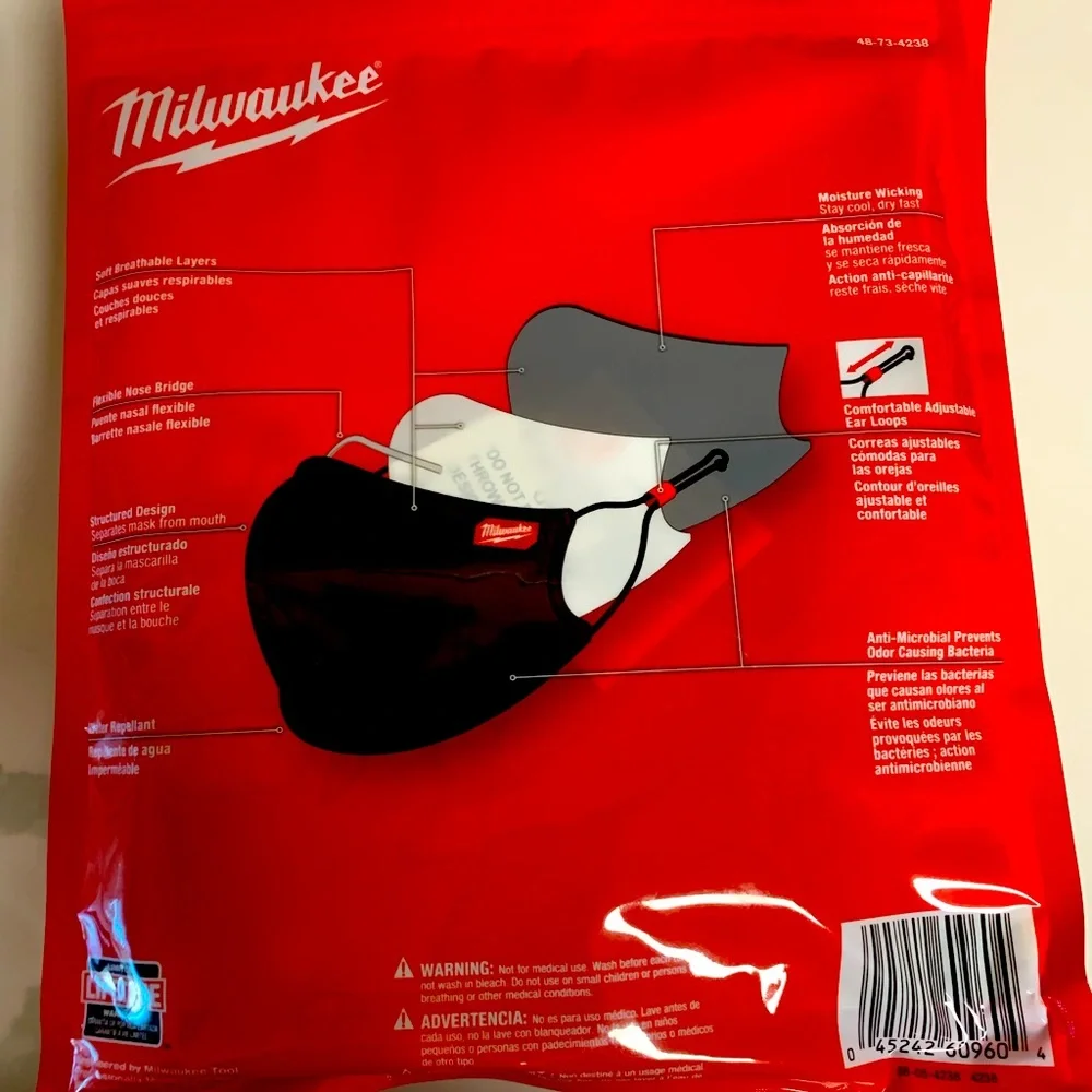 - 3 3-packs Milwaukee 48-73-4238 Black Face Mask L/XL